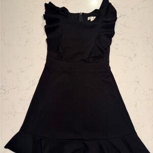 Elegant Black Ruffle Kids Dress